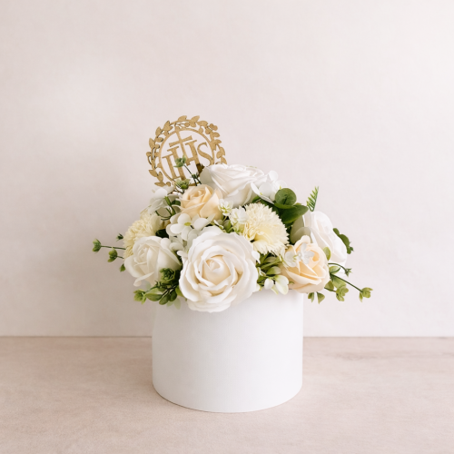 flower boks mydlany jasne kolory biel beż ecru