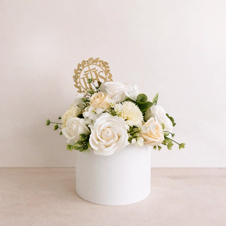 flower boks mydlany jasne kolory biel beż ecru