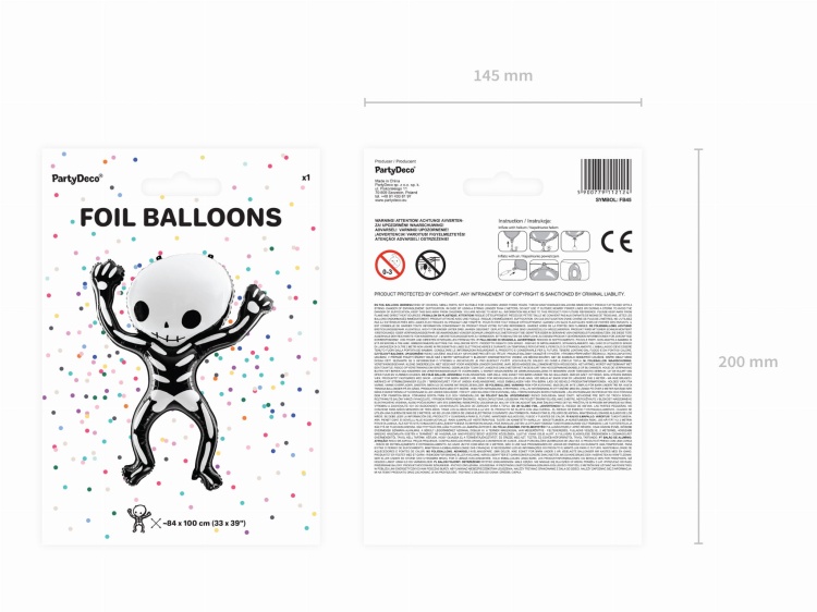Balon foliowy Szkielet, 84x100cm 2.jpg