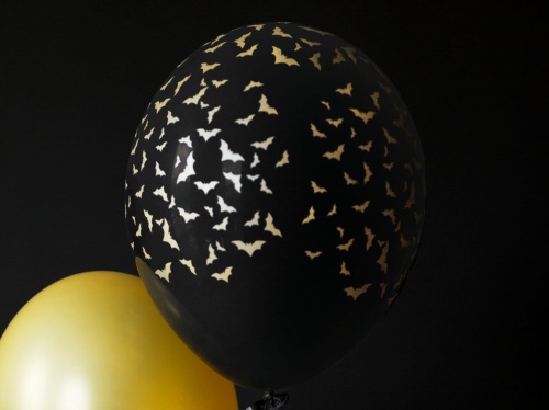 Balony 30 cm, Nietoperze, Pastel Black 6szt..jpg