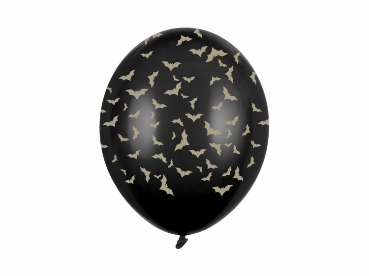 Balony 30 cm, Nietoperze, Pastel Black 6szt. 4.jpg