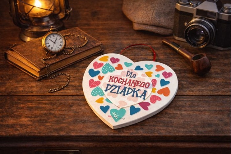 drewniana tabliczka serce „Dla Kochanego Dziadka”.jpg